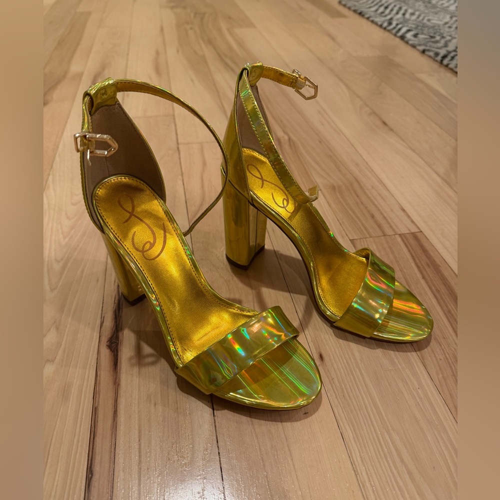 Sam Edelman Yaro Ankle Strap Sandal, size 6 -Mimosa Gold! NEW! - Picture 1 of 4